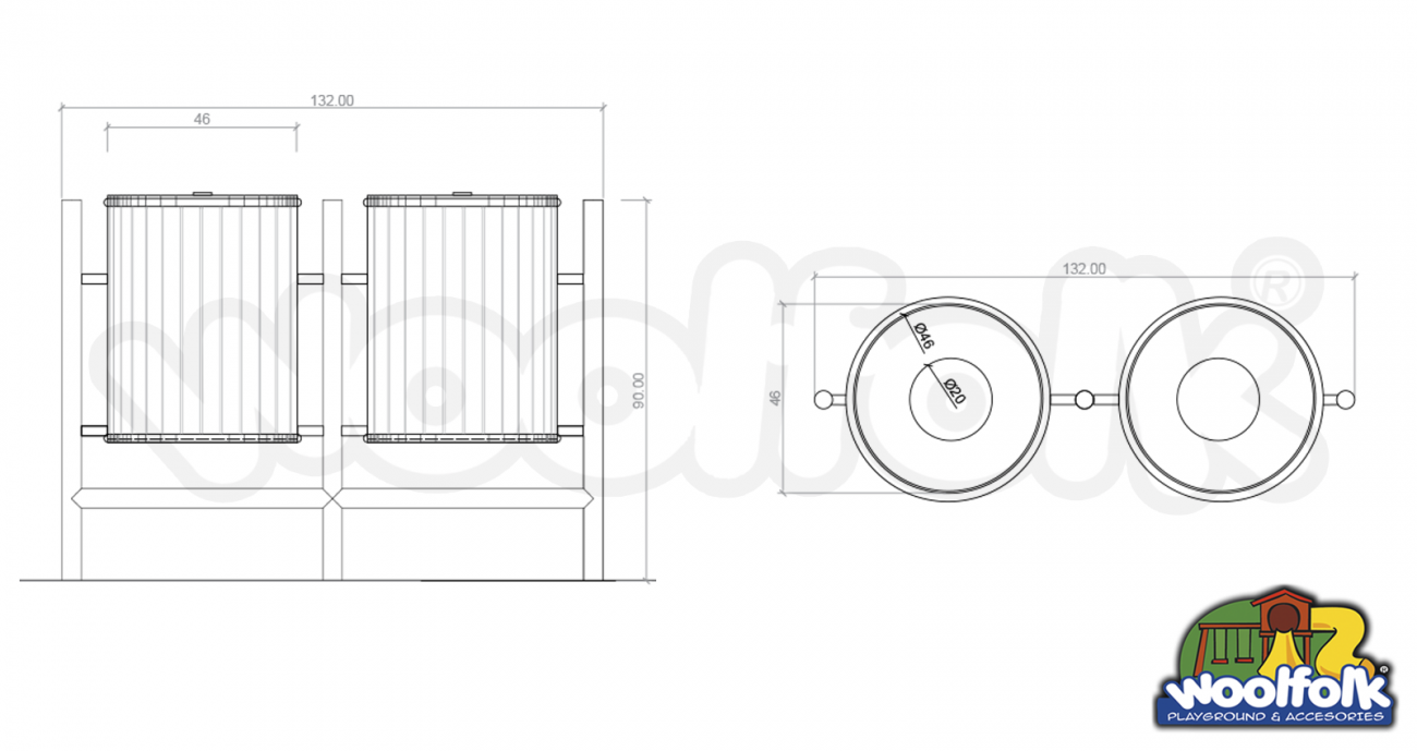 Bote para Exteriores. Modelo: BOT003M