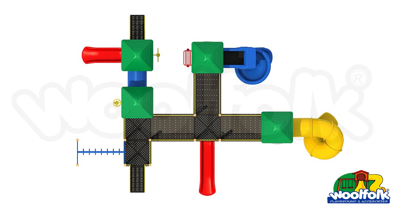 Juego Infantil metálico para exteriores. Modelo: MET112