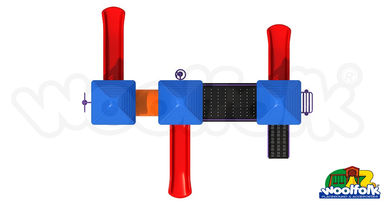 Juego Infantil metálico para exteriores. Modelo: MET104